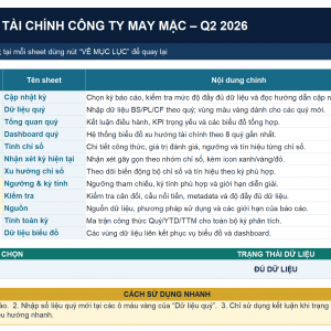 Phân tích chỉ số tài chính – Công ty May mặc